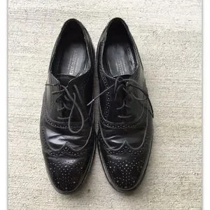 Jarman Shoes Vintage Jarman Leather Wingtip Oxford Dress Shoes Mens Black Made In Korea Poshmark